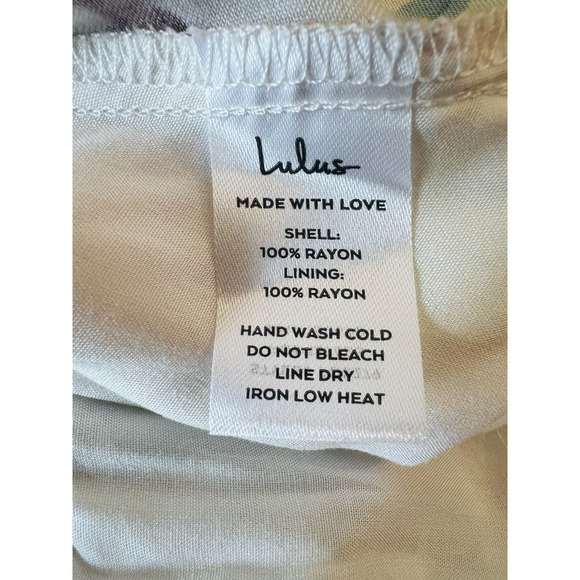 Lulus A La Tart White/ Yellow Lemon print Wrap Dress Sz XL 100% Rayon - Picture 14 of 14